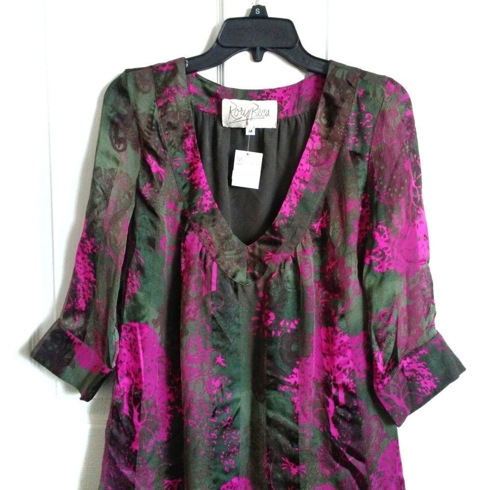 NWT Rory Beca Lupe V Neck 3/4 Sleeve Tunic Size M - Picture 3 of 8